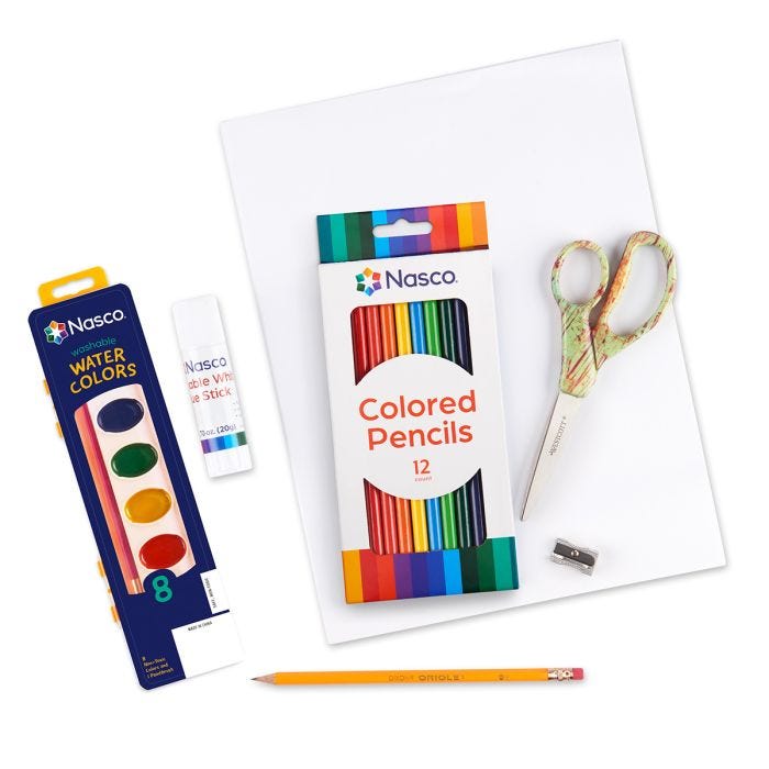 Secondary Art Supplies Kit with Colored Pencils and Paint - Single Student