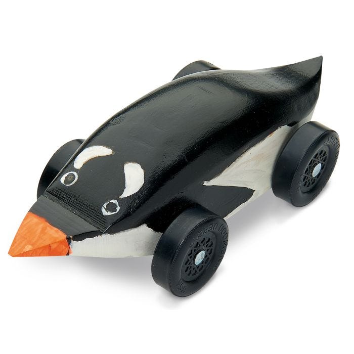 Pinewood Pro Pine Derby Car Kit with PRO Graphite - Painted and Weighted -  Red Shark