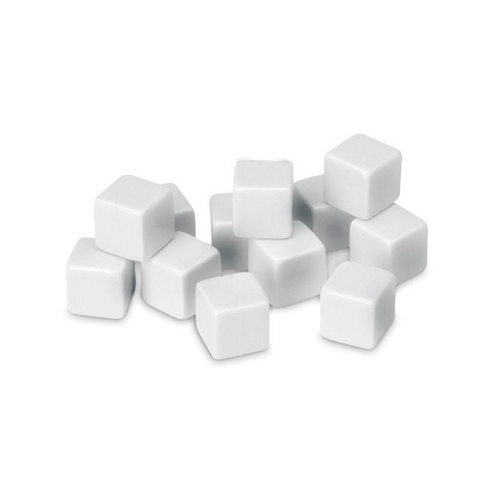 White Blank Dice Cubes - 16 mm