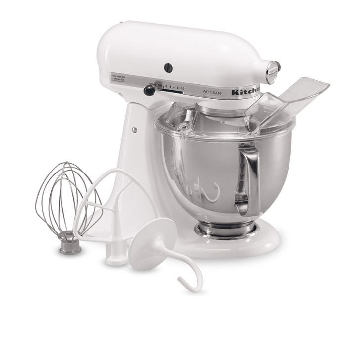 KitchenAid Artisan 5 Qt. 10-Speed Silver Stand Mixer with Flat