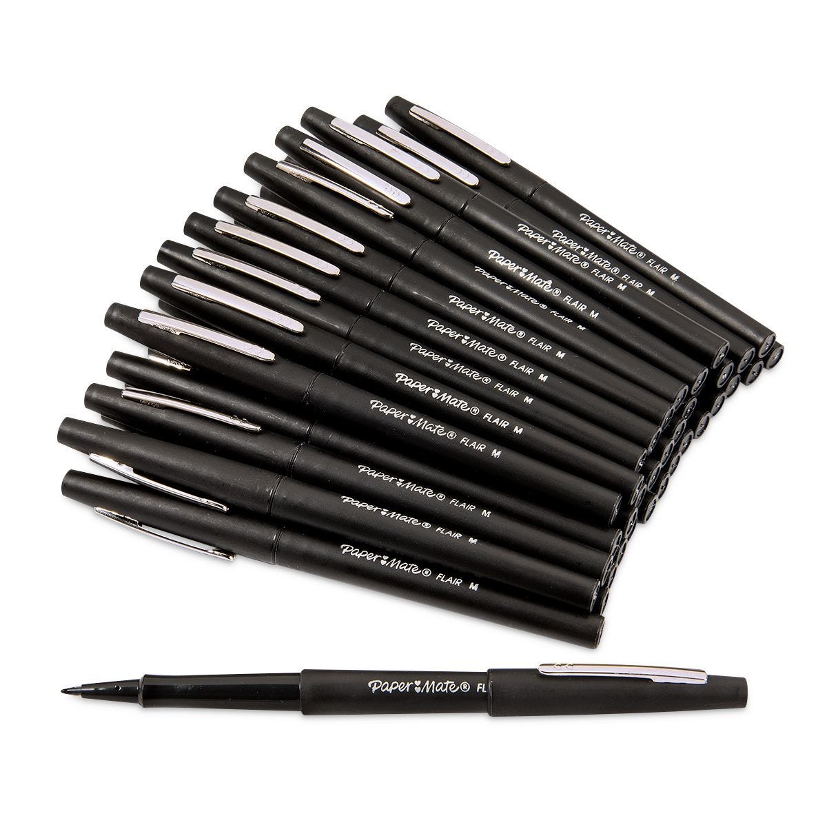 Flair Pens, Medium, Black, Box of 12 - SAN8430152BX