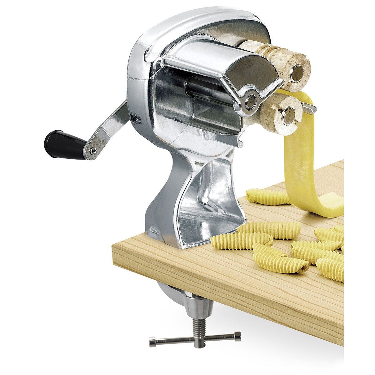 BakeDeco Cavatelli Maker with Nonstick Coating and Wooden Rollers