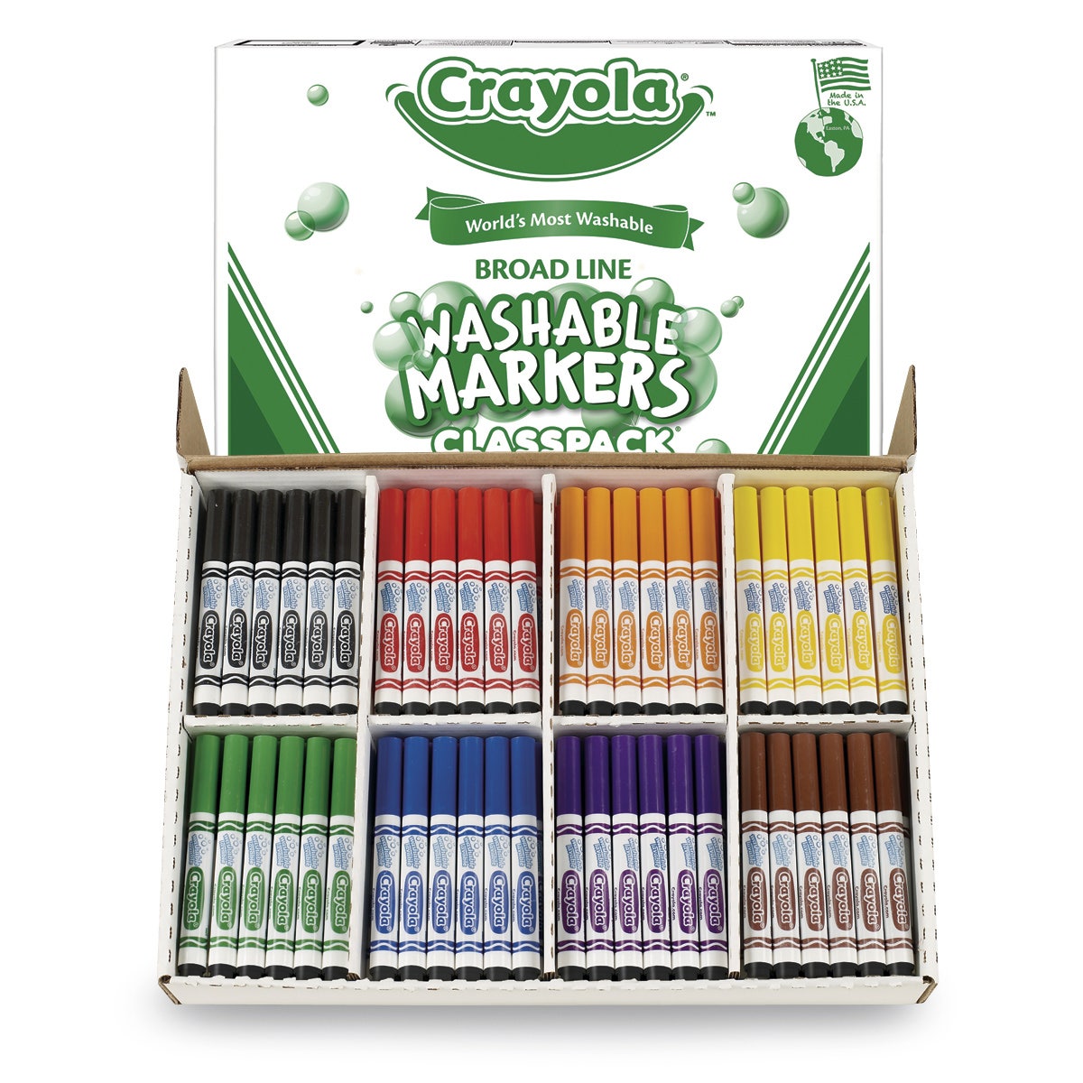 EL10516-Crayola® 8-Color Conical-Tip Ultra-Clean Washable® Marker Classpack® - Set of 3 Classpacks®
