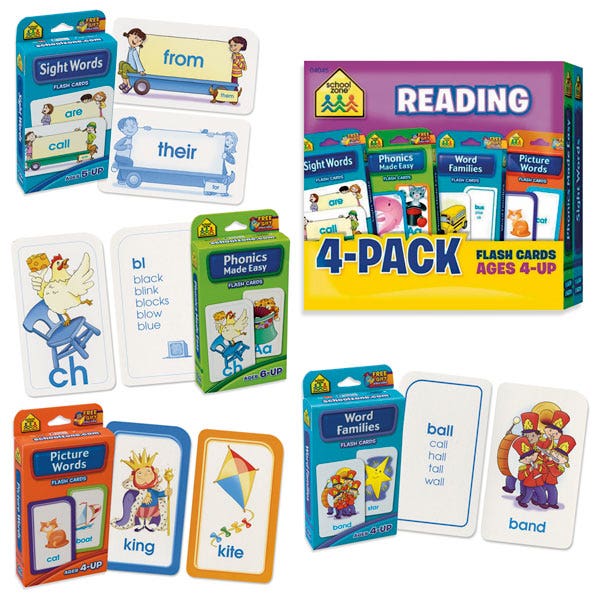 EL13199-Readiness Flash Cards 4-Pack - Reading