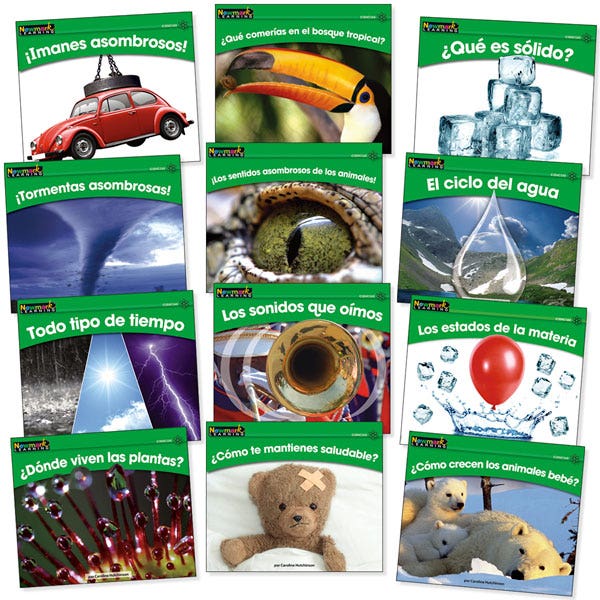 EL13466-Rising Reader Leveled Single Copy Book Set - Science Vol. 2: Spanish - Levels D-I - Set of 12