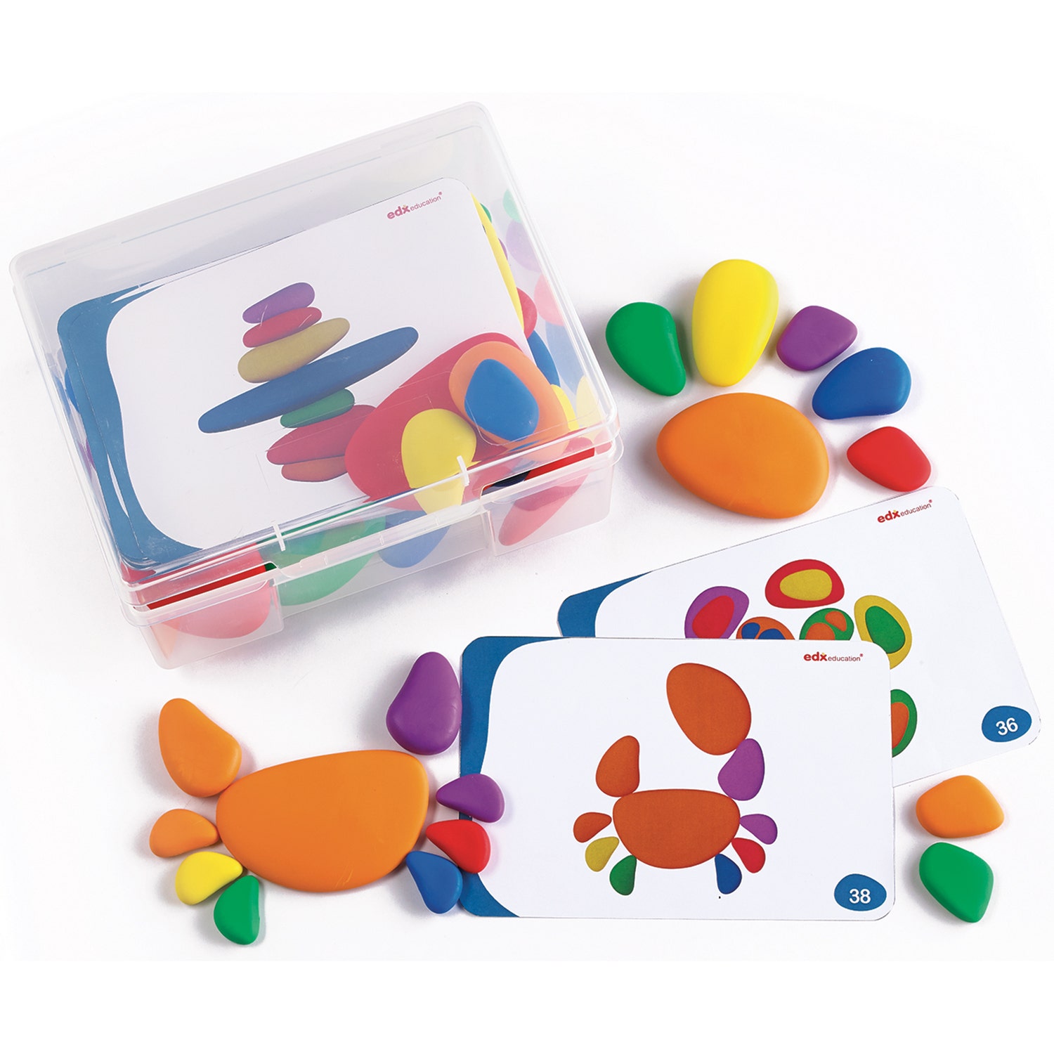 EL14949-Rainbow Pebbles Activity Set - Set of 36