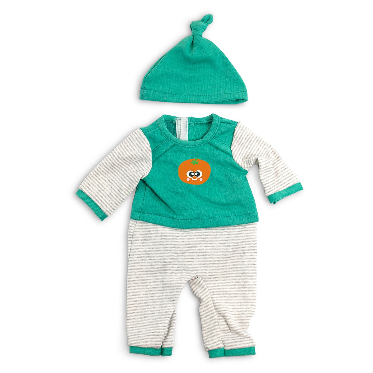 EL16569-How to Dress Doll Clothes Collection - 15-3/4 in. Doll, Cold Weather Pajamas, Green Stripes