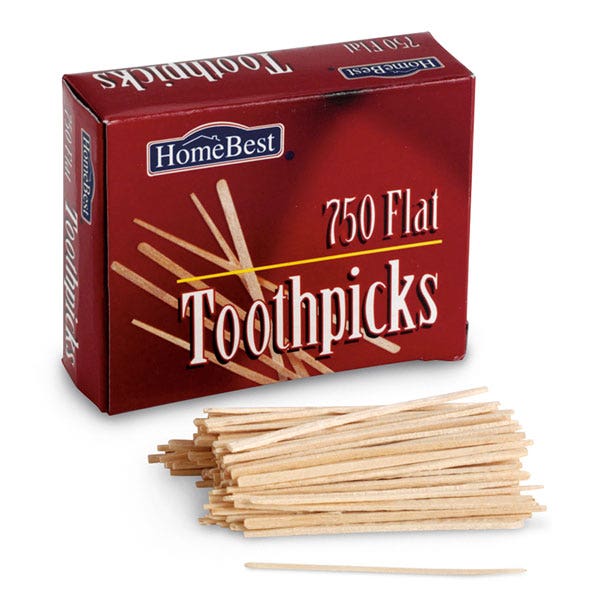 KI01046(Y)-Toothpicks, Flat, pk/750