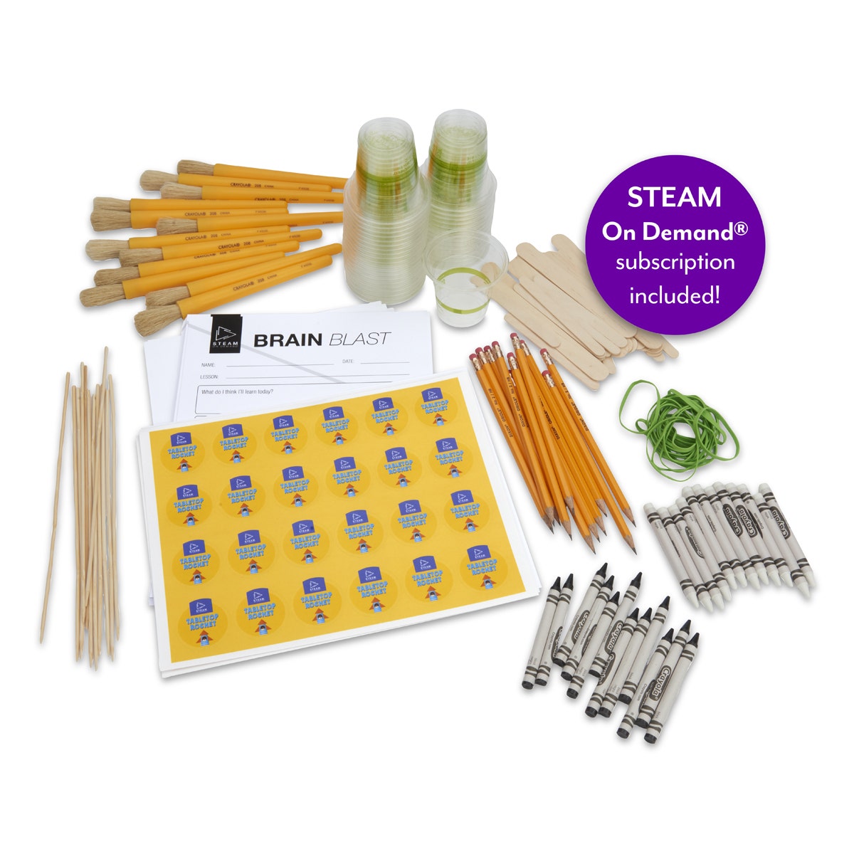 KI06813-STEAM On Demand® K-2 Kit: Tabletop Rocket and Scratch Art Lessons