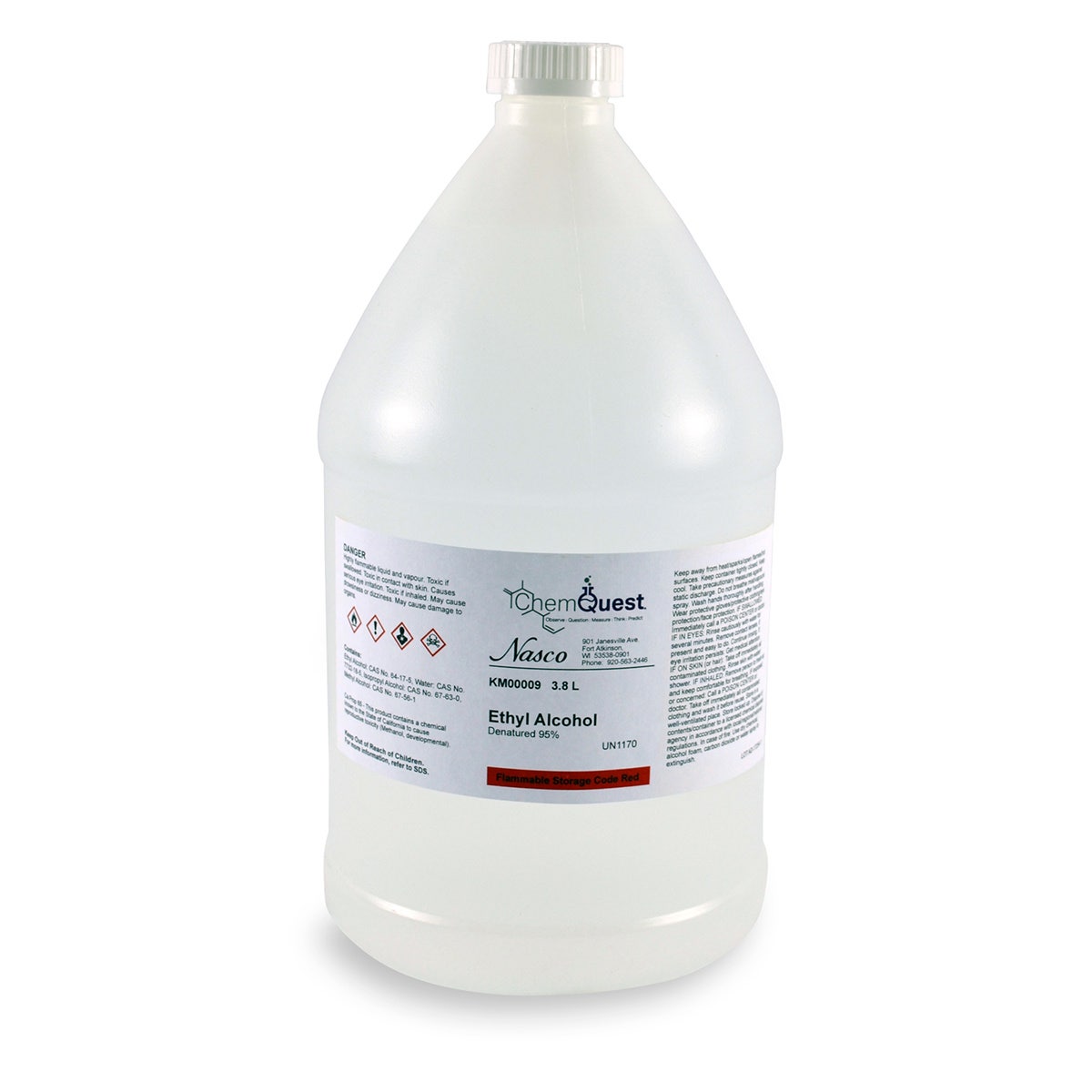 KM00009-Ethyl Alcohol (Ethanol) - 3.8 liters, 95% Denatured