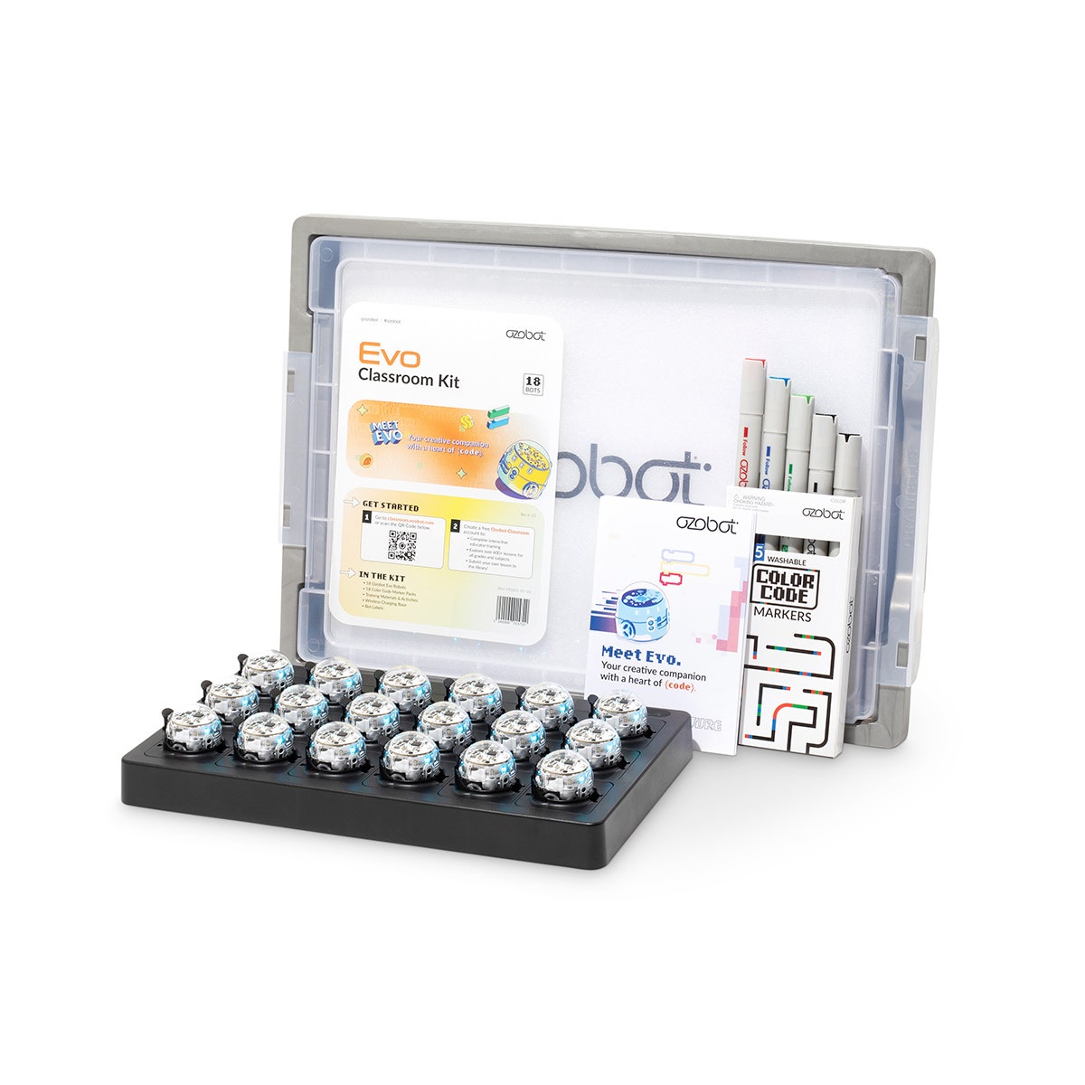 NA10450-Ozobot Evo Robot Classroom Kit - 18 pack