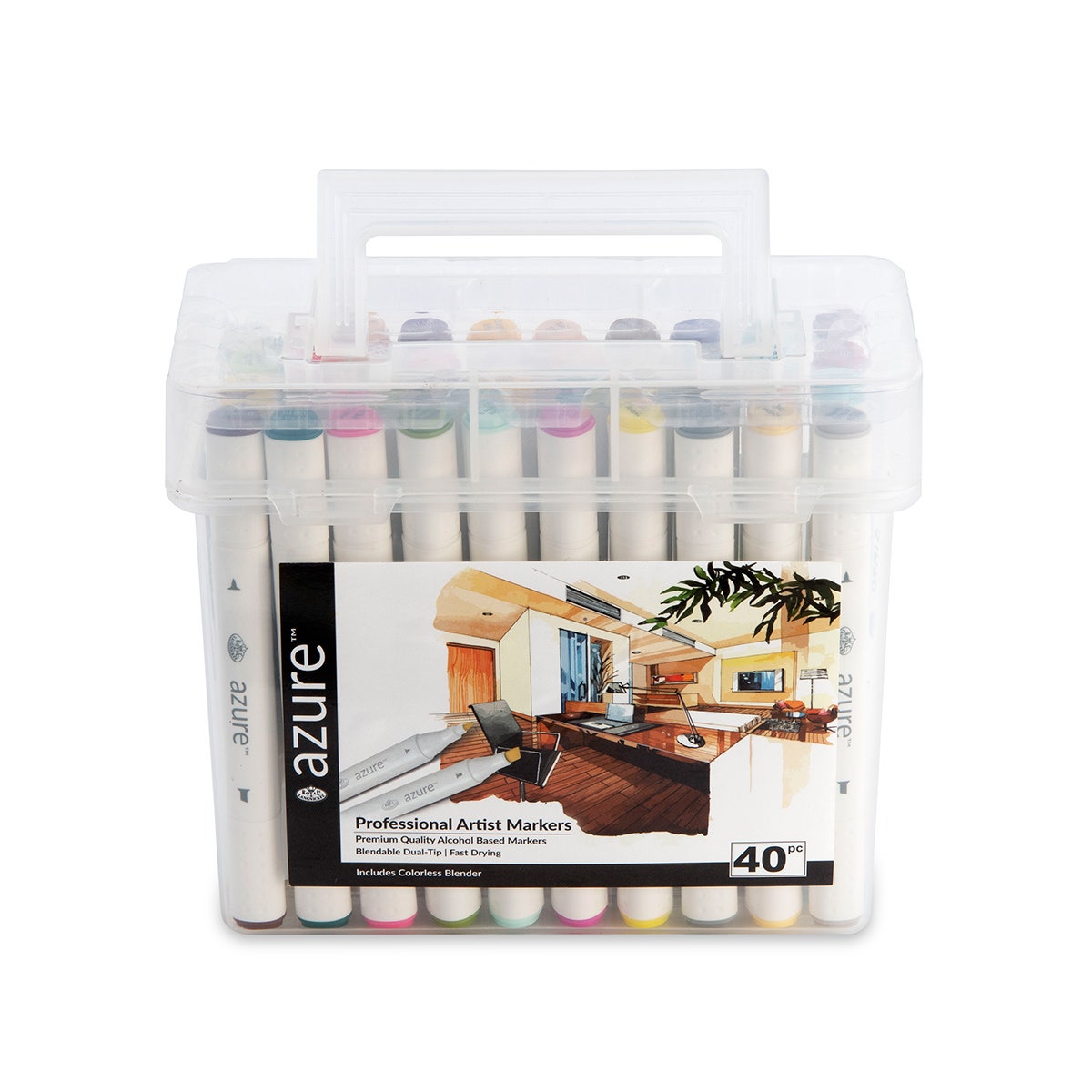 NE20017-Royal Brush® Azure™ Professional Artist Alcohol Markers - Set of 40