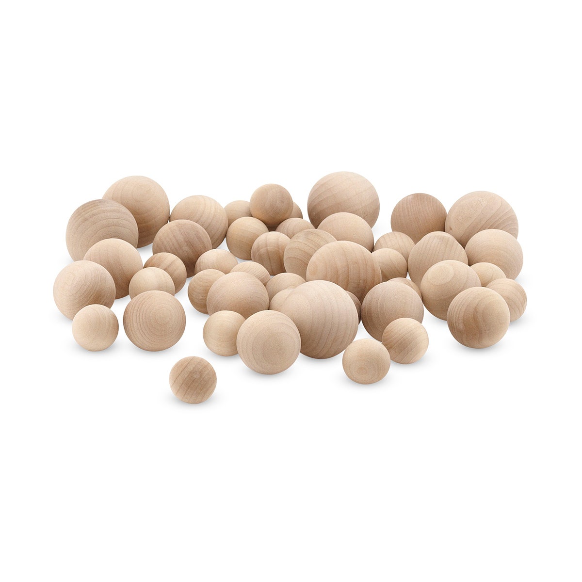 NE20044-Hygloss Assorted Wood Balls, Pack of 48