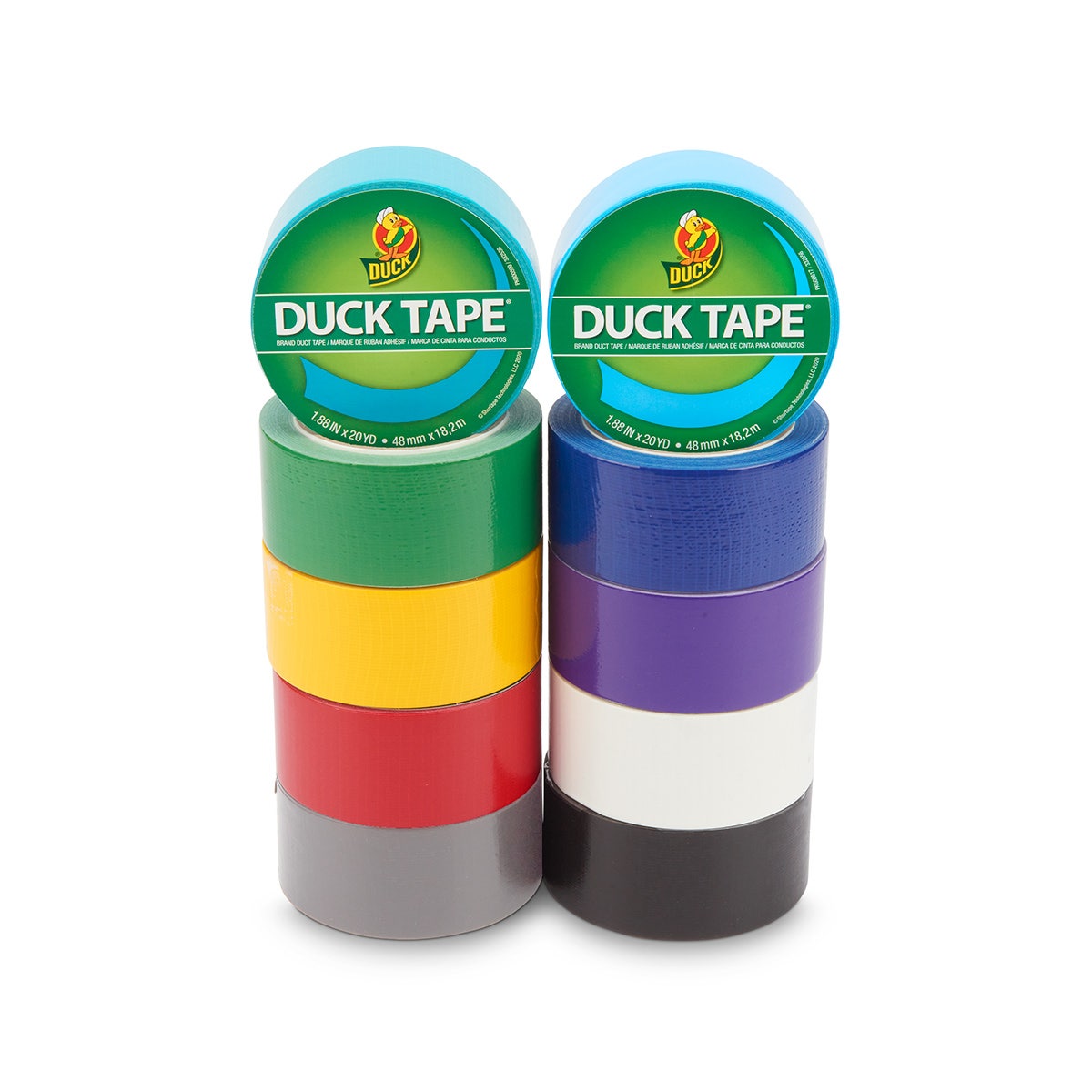 NE20048-Duck® Brand Colored Duct Tape - Set of 10