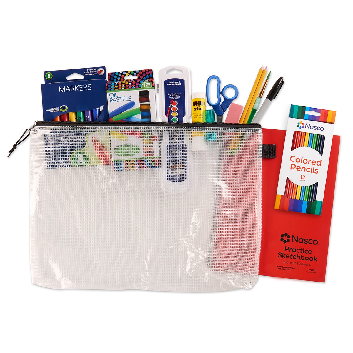 NE20076-Nasco Middle School Art Kit with Sketchbook in a Bag