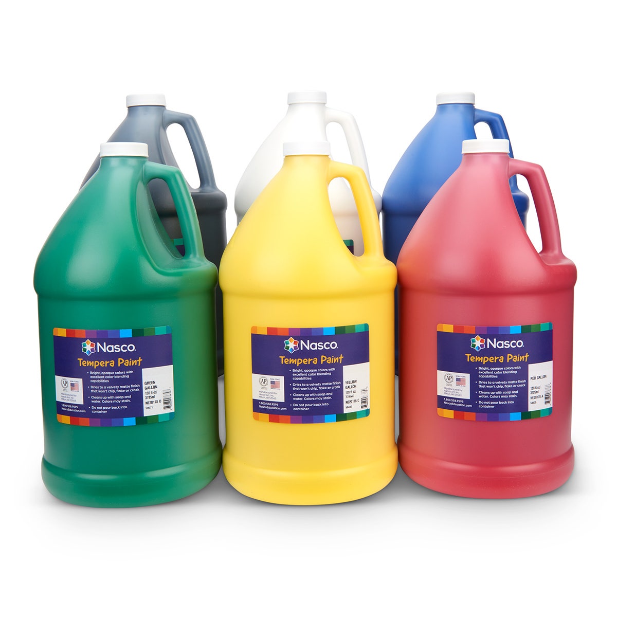 NE20171-Nasco Tempera Paint - Set of 6 Gallons