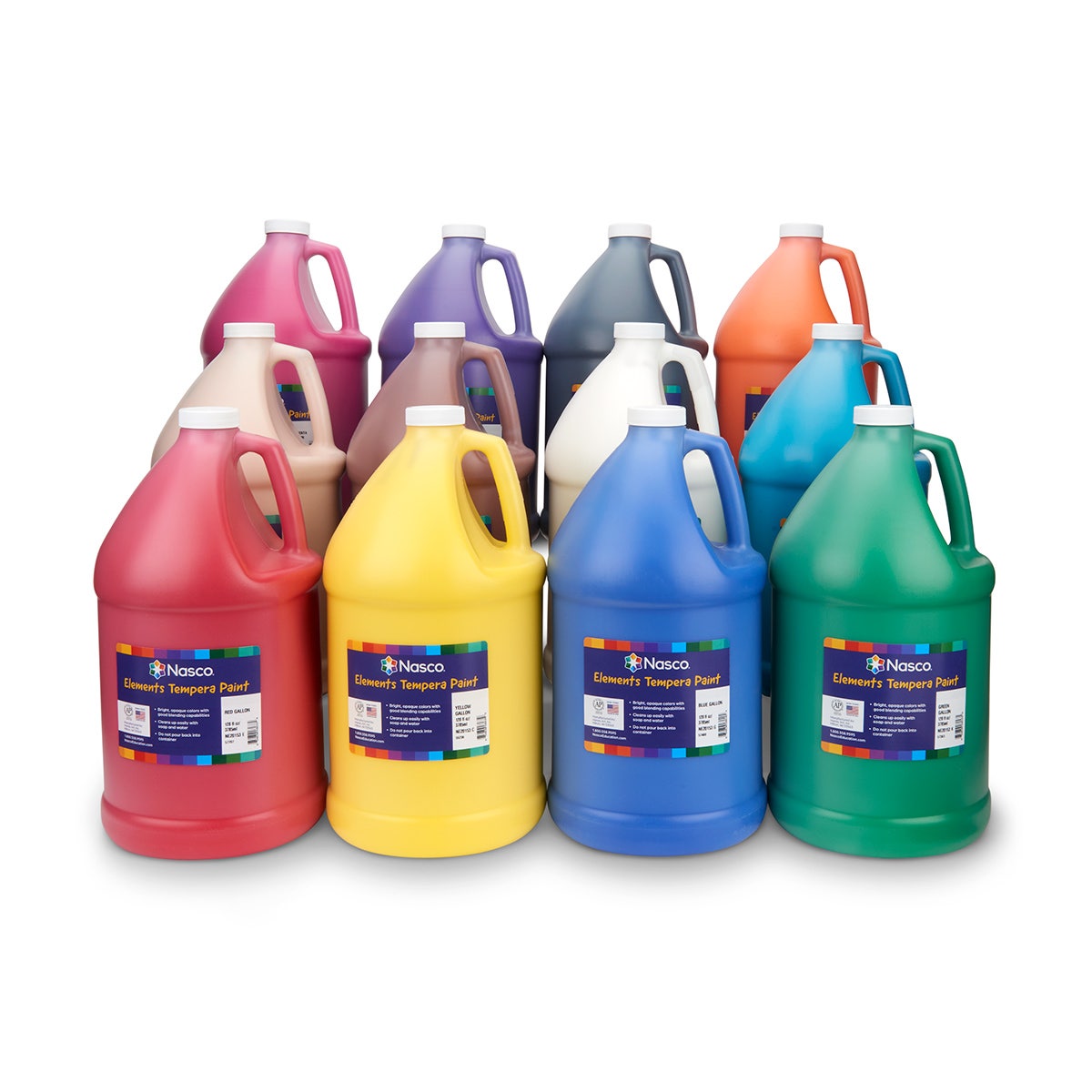 NE20196-Nasco Elements Tempera Paint, Gallons - Set of 12