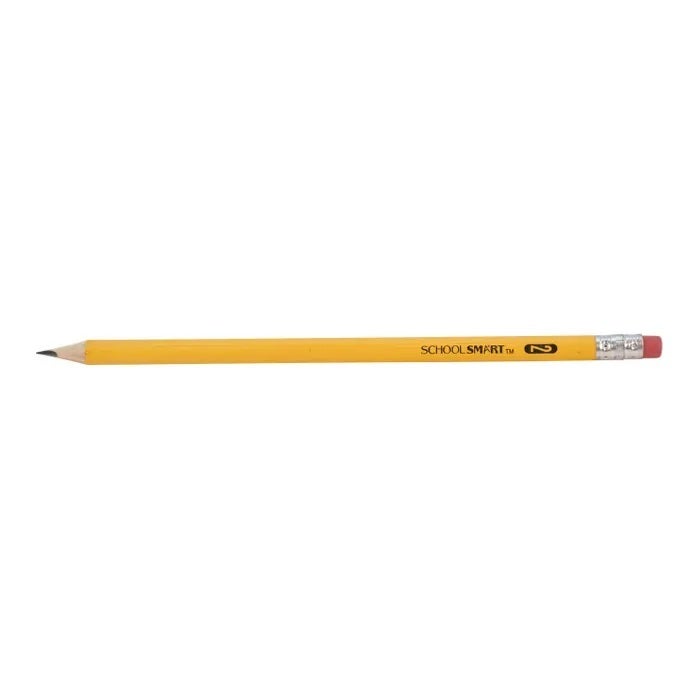 X0000NE20209-School Smart No 2 Pencils, Pre-Sharpened, Hexagonal with Latex-Free Erasers