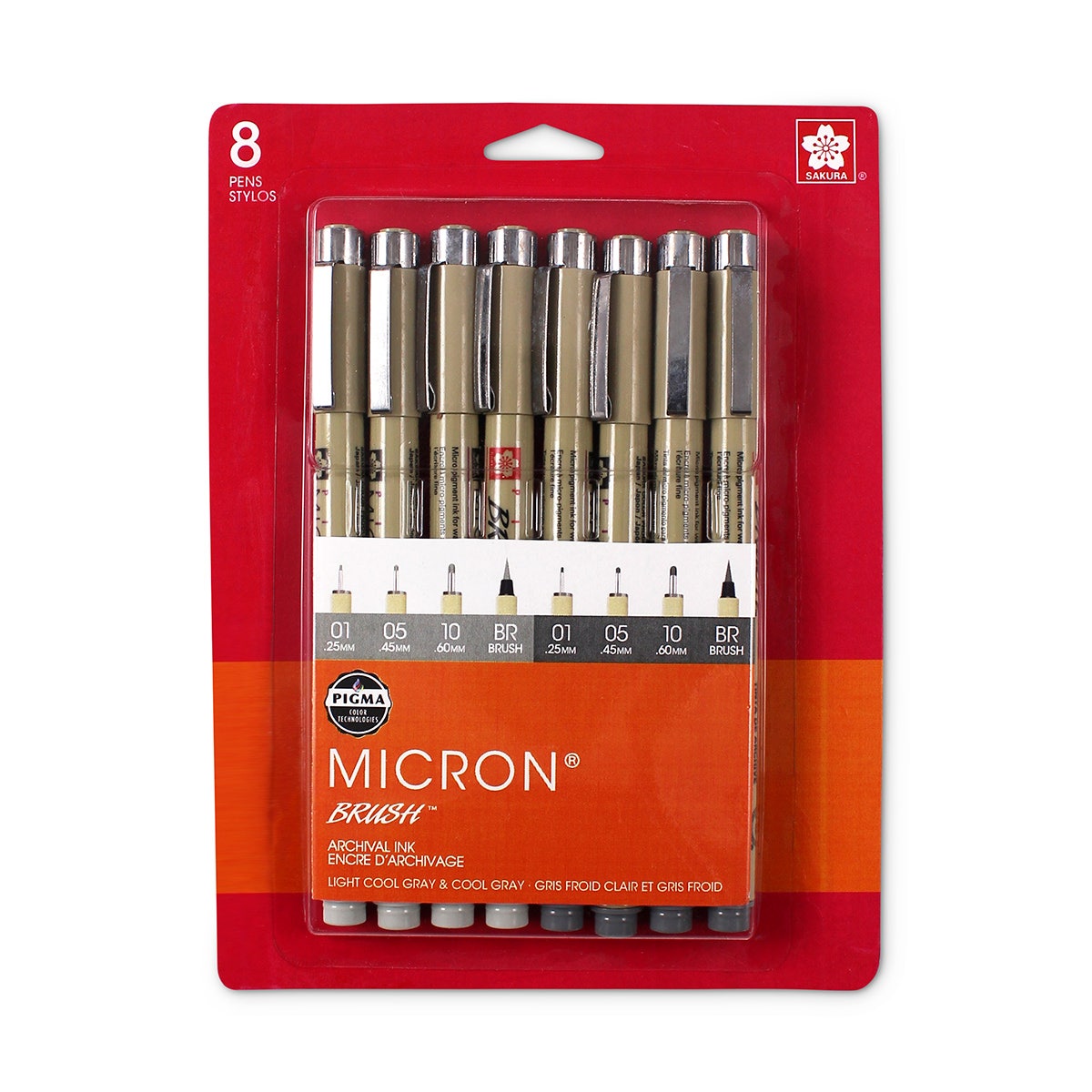 NE20269-Sakura® Pigma® Micron® Permanent Pens - Set of 8 in Assorted Colors