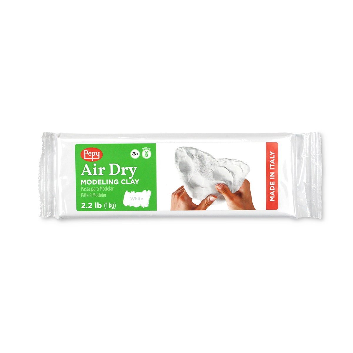 NE20421-Pepy Air-Dry Modeling Clay - White - 2.2 Lb Brick