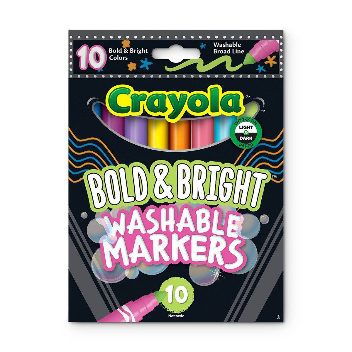 NE20460-Crayola® Bold & Bright™ Washable Broad Line Markers - Set of 10