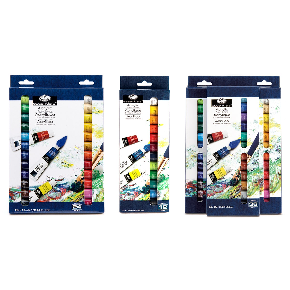 X0000NE20469-Royal Brush® Essentials™ Acrylic Paint Sets - 12 ml Tubes
