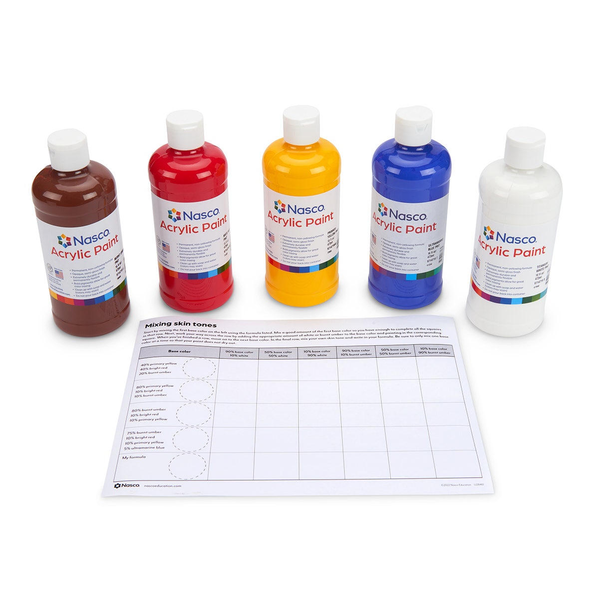 NE20511-Nasco Skin Tone Mixing Kit with Chart