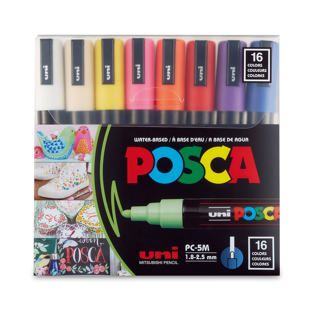 NE20539-POSCA Markers - Classic Colors - Medium Tip - Set of 16