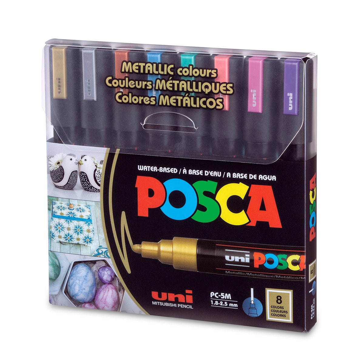 NE20542-POSCA Markers - Metallic - Medium Tip - Set of 8