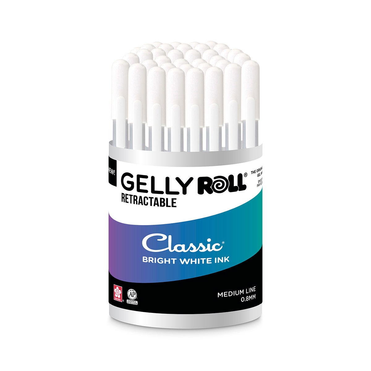 NE20557-Sakura® Gelly Roll® Retractable White Gel Pens - Set of 36