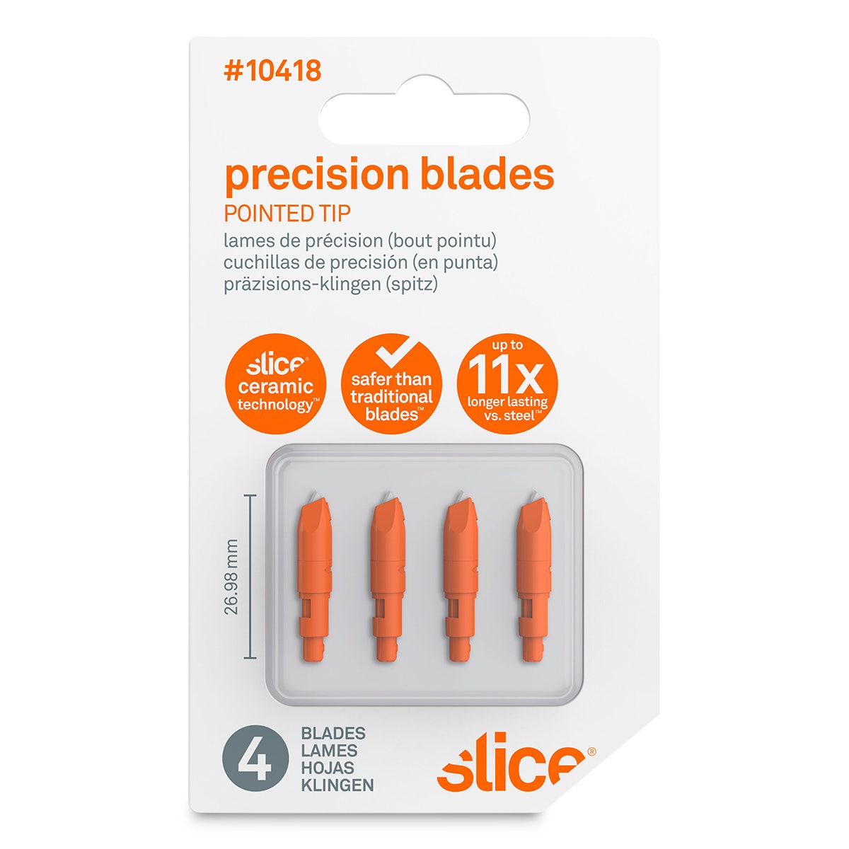 NE20569-Slice® Precision Cutter - Retractable Replacement Blades - 4-Pack