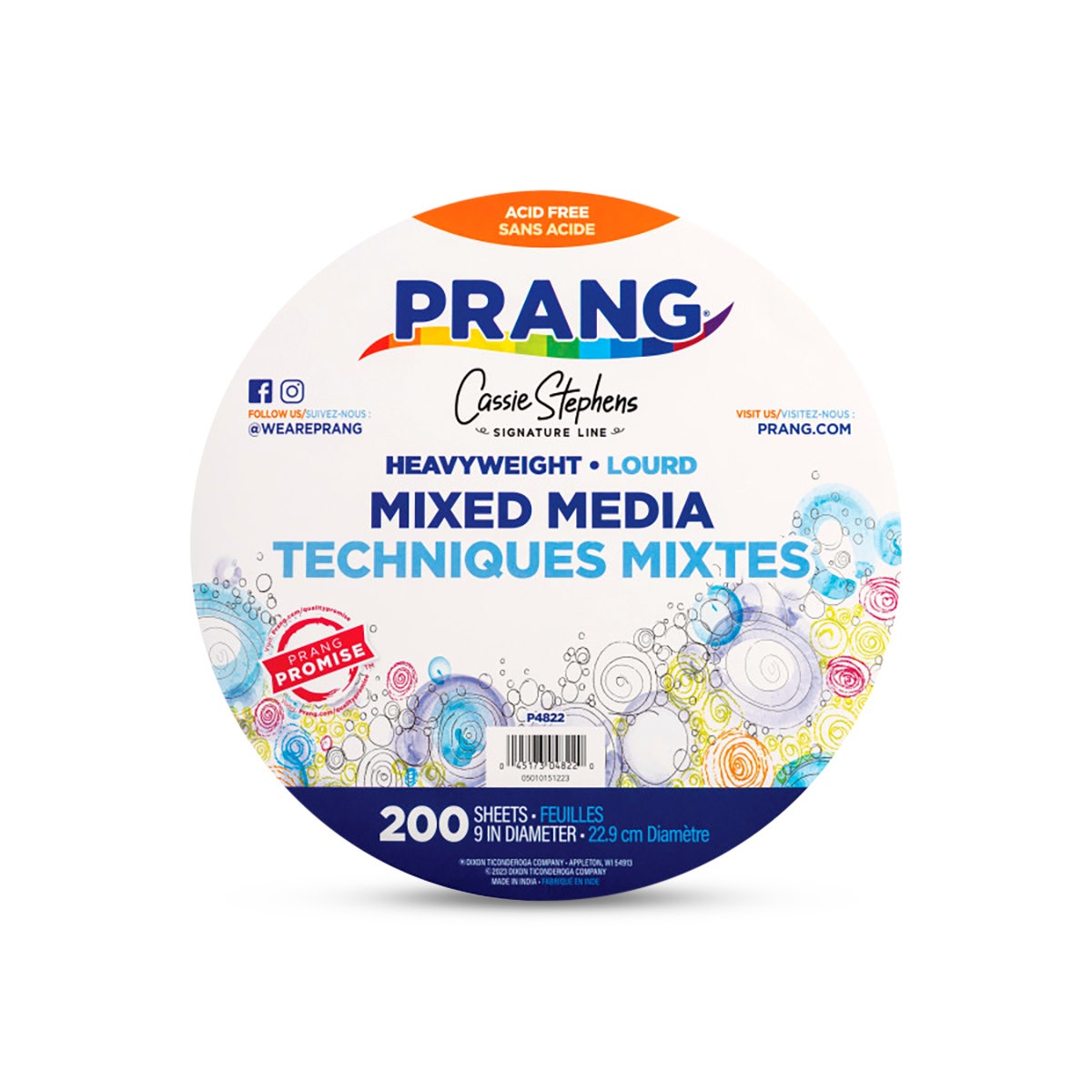 NE20579-Prang® Mixed Media Paper Circles - 9 in. 