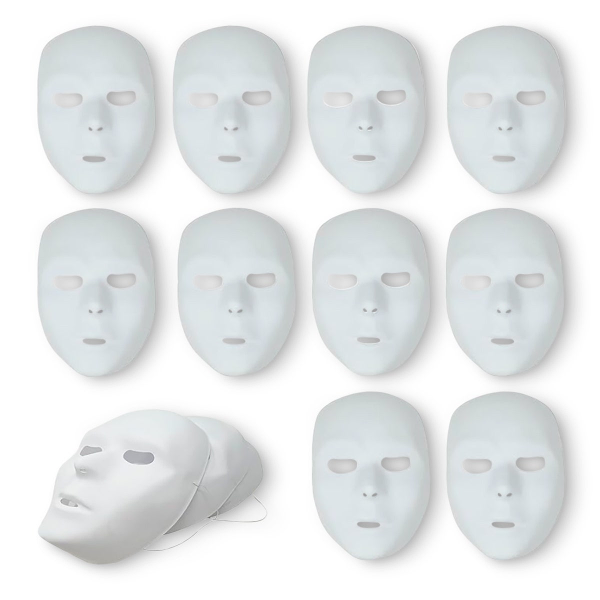 NE20581-Paintable Plastic Drama Masks - Pack of 25