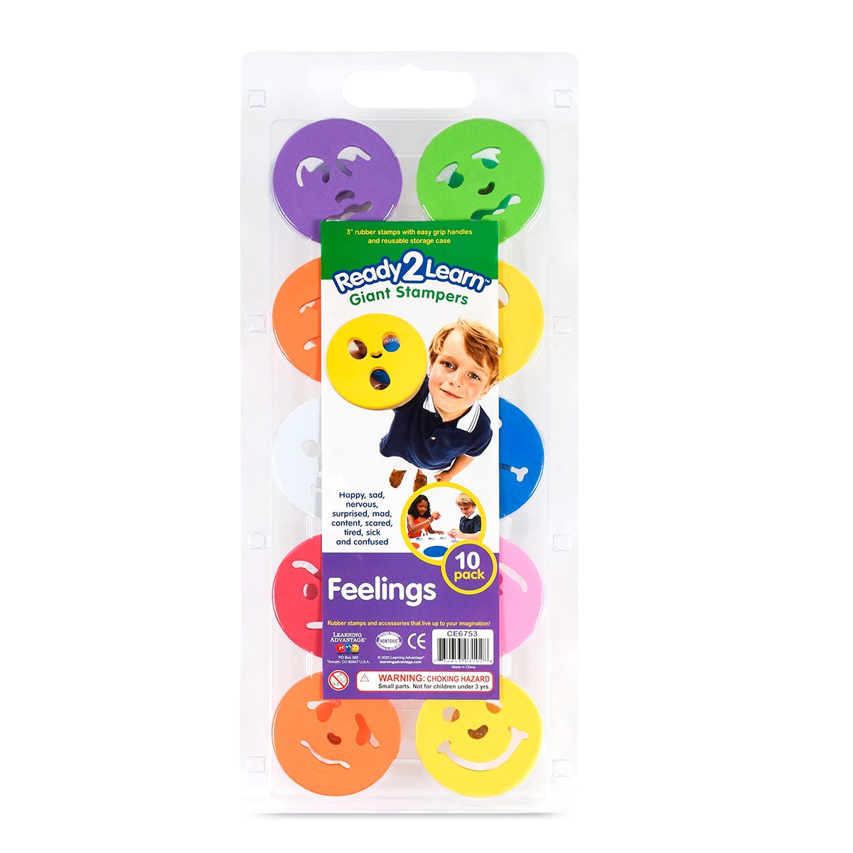 NE20599-Ready2Learn®  Giant Stampers - Feelings - Set of 10