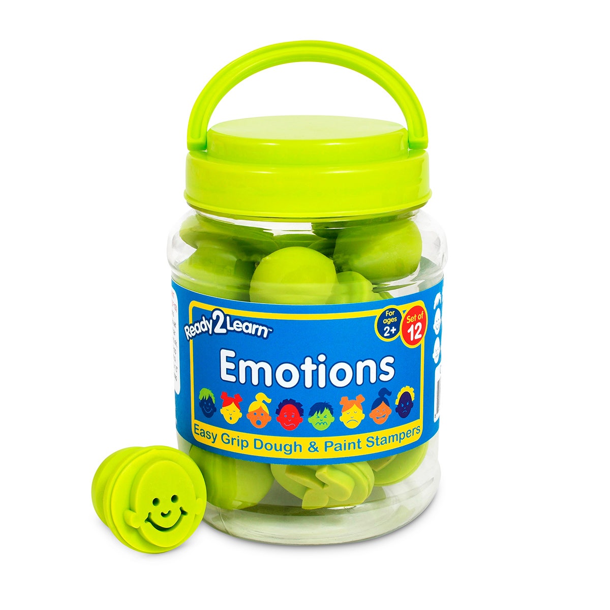 NE20601-Ready2Learn® Easy Grip Dough and Paint Stampers - Emotions - Set of 12