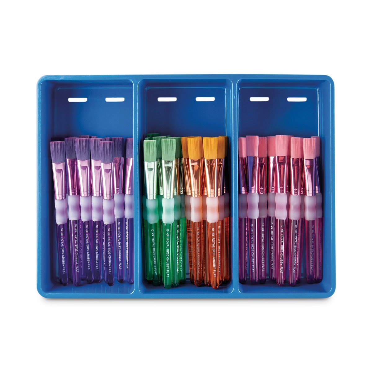 NE20657-Royal Brush® Big Kids Choice™ 48-Piece Flat Nylon Paint Brush Set 