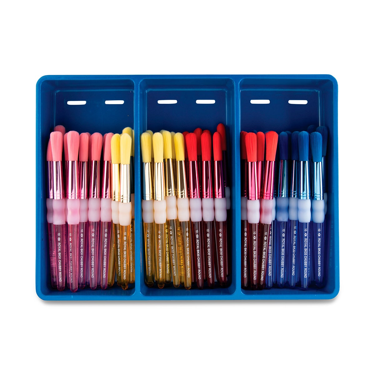 NE20658-Royal Brush® Big Kids Choice™ 48-Piece Round Nylon Paint Brush Set 
