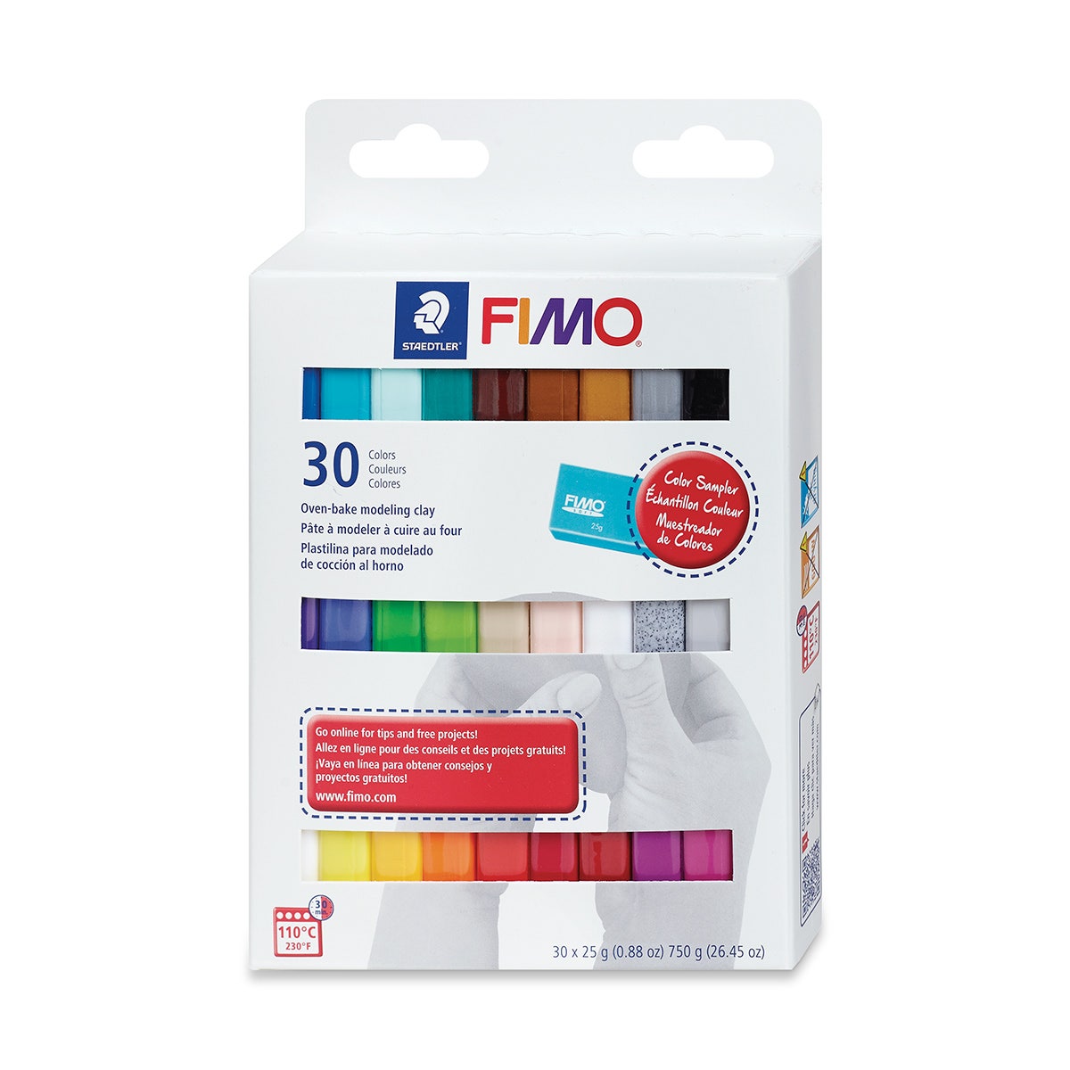 STAEDTLER FIMO Soft Oven-Bake Polymer Clay Assorted Colors Sampler 30-Pack