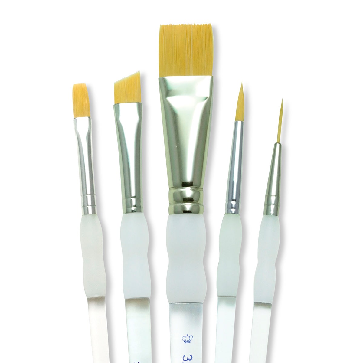 NE20694-Royal Brush® Soft Grip™ 5-Piece Gold Taklon Paint Brush Set