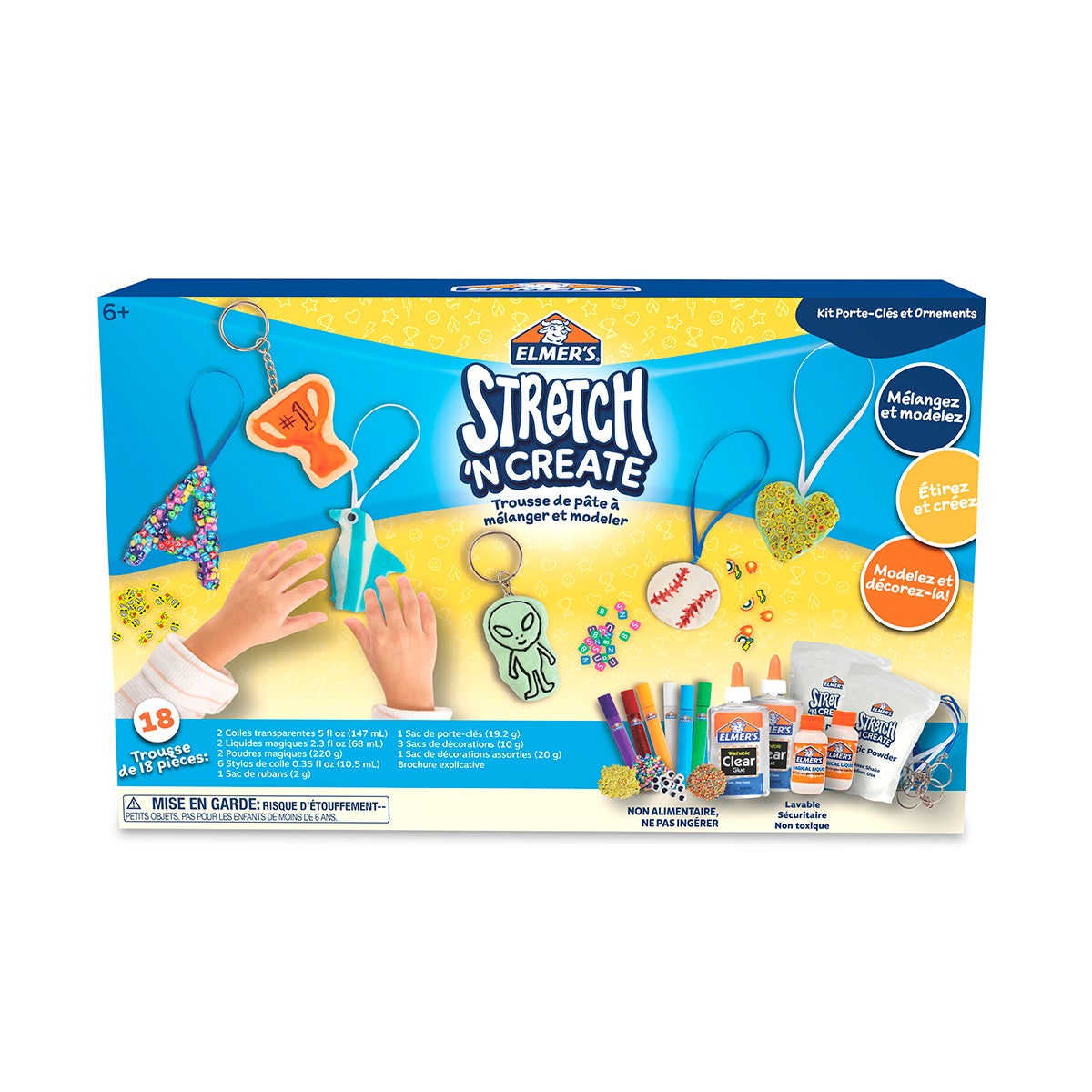 NE20712-Elmer’s® Stretch N’ Create Mix and Make Dough Kit - Keychains and Ornaments