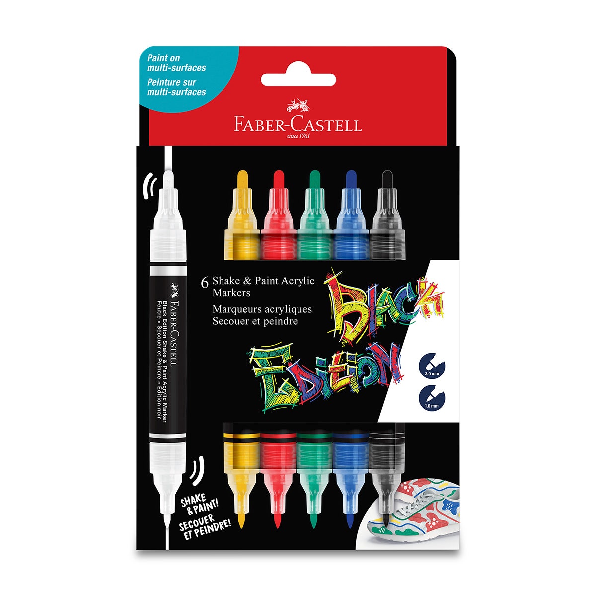 X0000NE20768-Faber-Castell® Black Edition Shake & Paint Acrylic Markers