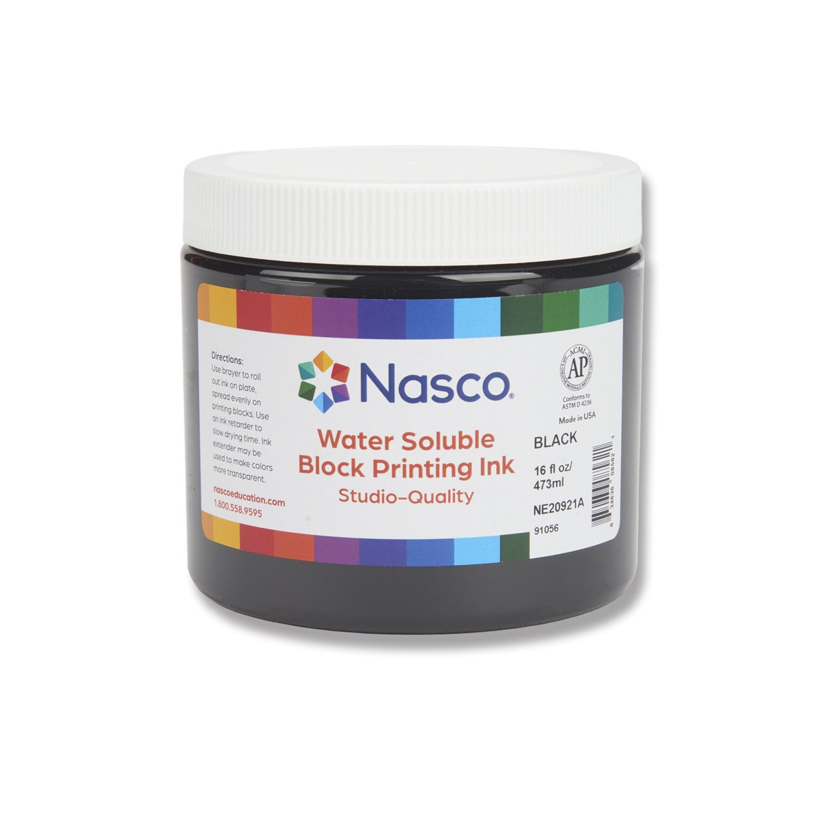 X0000NE20921-Nasco Water-Soluble Block Printing Ink - 16-oz. Jar