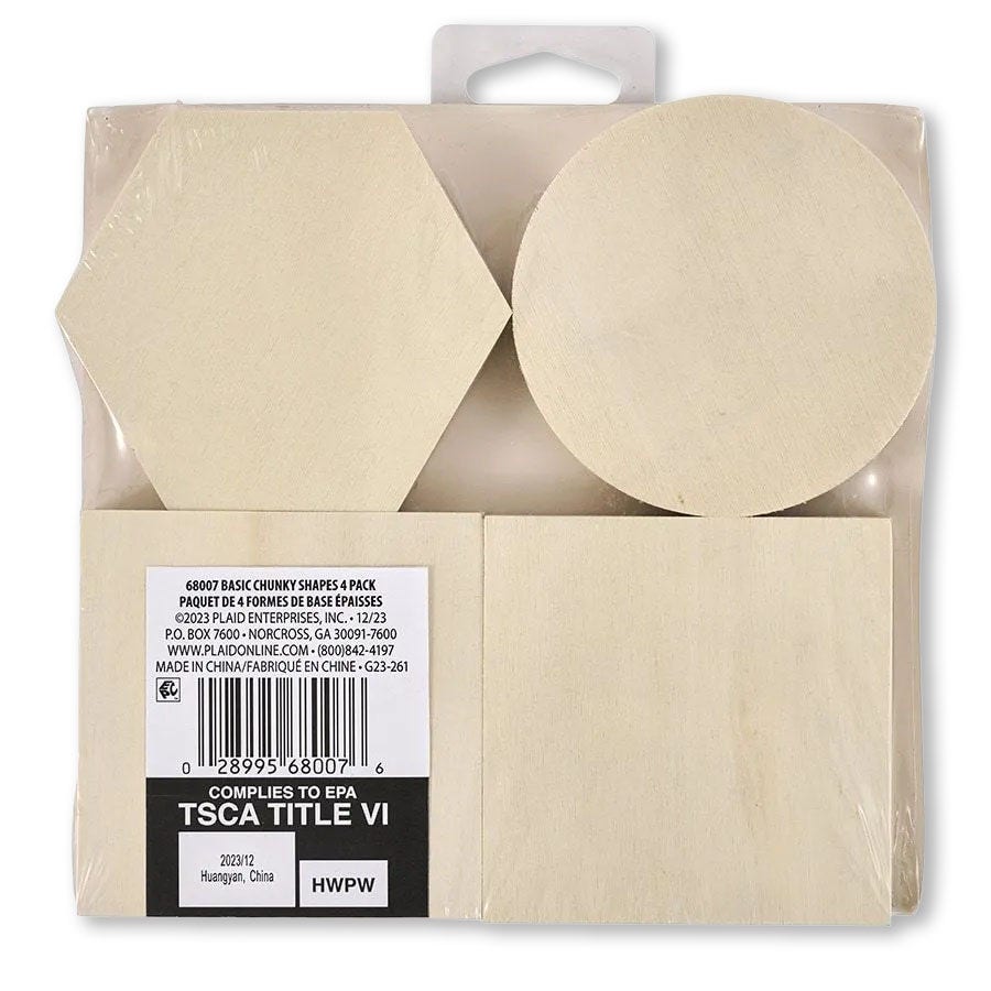 NE20938-Plaid® Chunky Wood Shapes - Set of 4