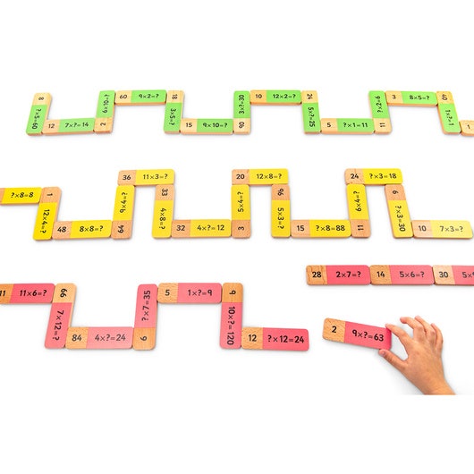NE30270-Wooden Multiplication Dominoes Set