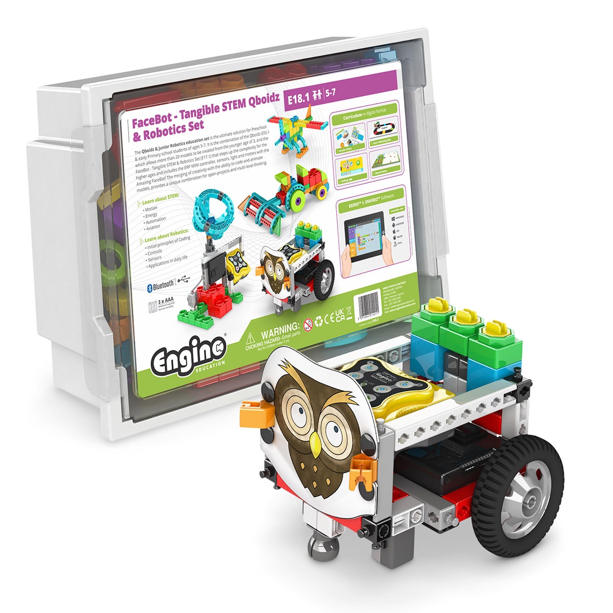 NE30559-ENGINO® FaceBot: Tangible STEM Qboidz™ & Robotics Set