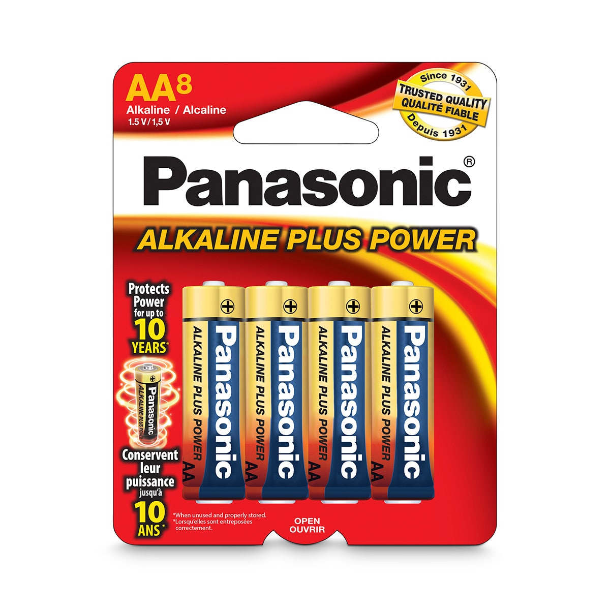 NE30592-AA Alkaline Plus Power Batteries - Pack of 8