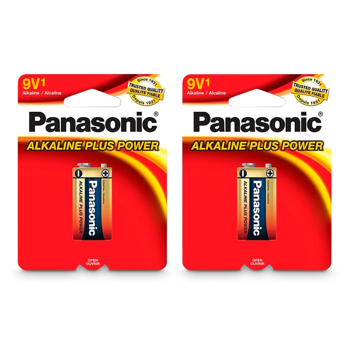 NE30596-Size 9V - 1.5-Volt Alkaline Plus Batteries - Pack of 2