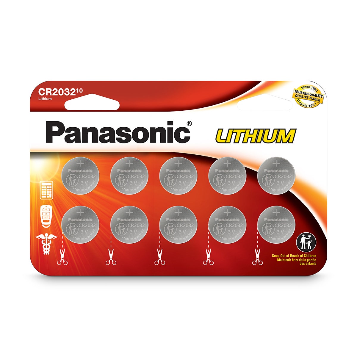 NE30598-CR2032 Lithium Coin Batteries - Pack of 10