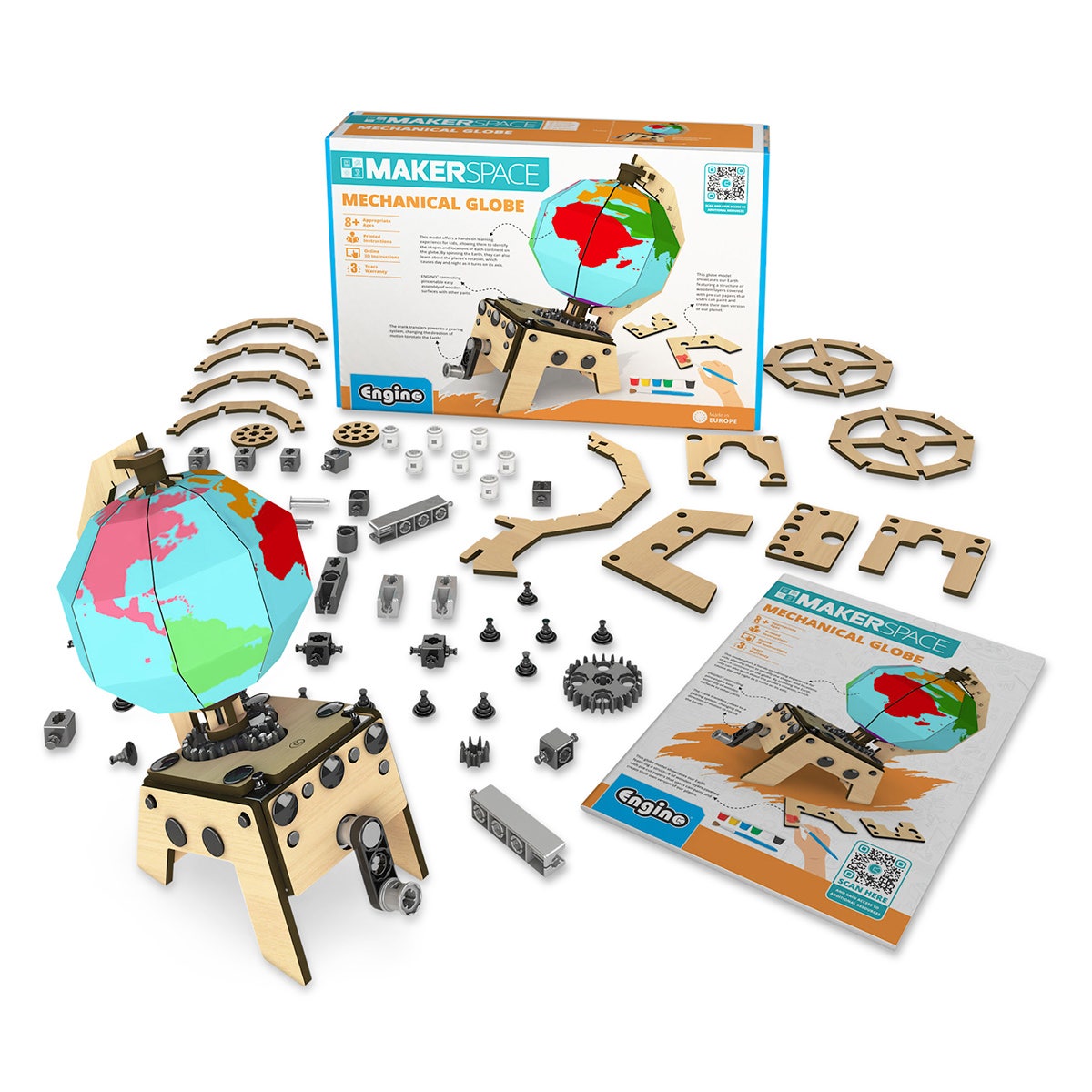 NE30756-ENGINO® MAKERSPACE: Mechanical Globe