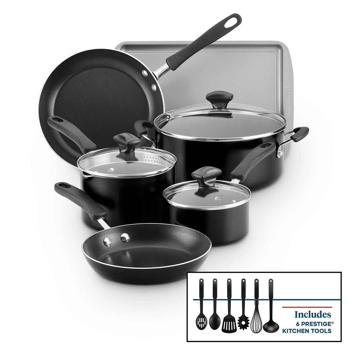 X0000NE40464-Farberware Cookstart 15-Piece DiamondMax™ Nonstick Cookware Sets